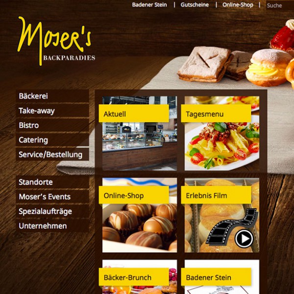 Moser’s Backparadies > Website mit Onlineshop