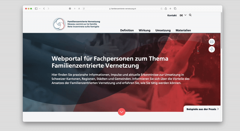 Website Familienzentrierte Vernetzung