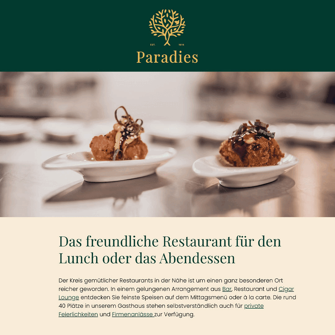 Paradies Baden Website